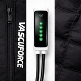 VascuForce™ compression recovery boots control panel with green lights and adjustable settings for air compression therapy.